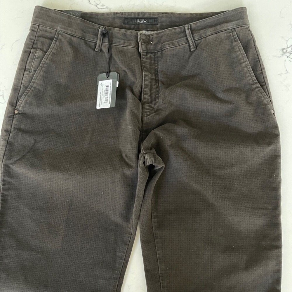LIU-JO Uomo sueded cotton stretch chino pants Sz 42x34 gray New
